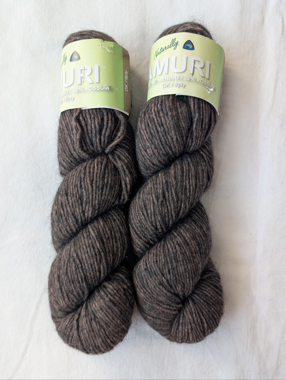 Naturally Amuri Yarn Wool Possum Blend Brown - 2 Skeins